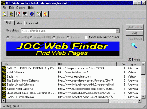 JOC Web Finder