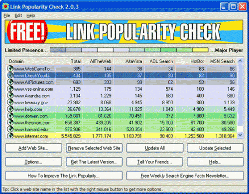 Link Popularity Checker
