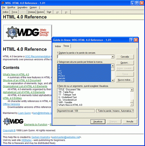 WDG HTML 4.0 Reference