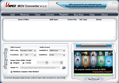 Apex MOV Converter