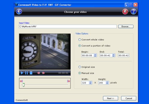 Video to FLV SWF GIF Converter
