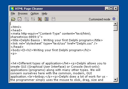 HTML Page Cleaner