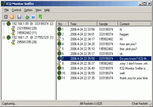 ICQ Monitor Sniffer