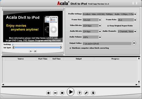 Acala DivX to iPod