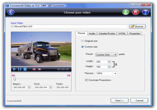 ConvexSoft Video to FLV SWF GIF Converter