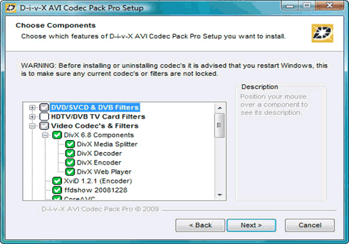 AVI Codec Pack