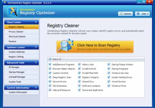 Wondershare Registry Optimizer