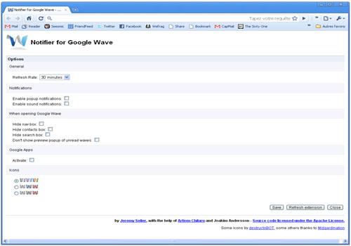Notifier for Google Wave