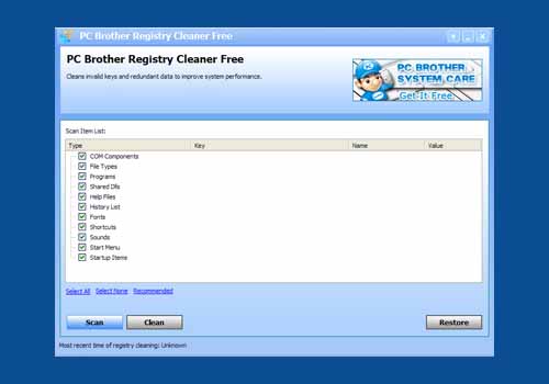 PC Brother Registry Cleaner Free