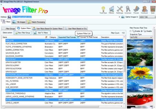 Image Filter Pro 100