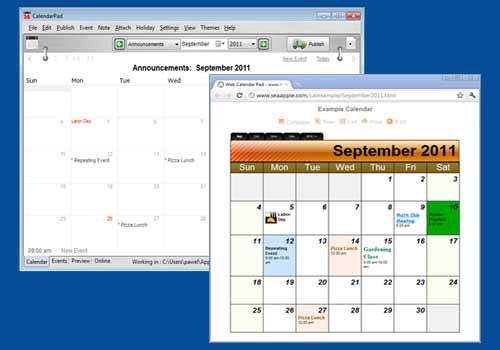 Web Calendar Pad