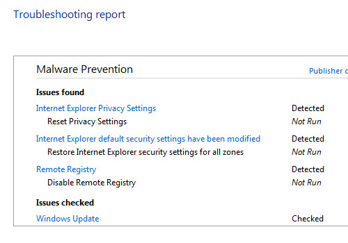 Microsoft Malware Prevention Troubleshooter