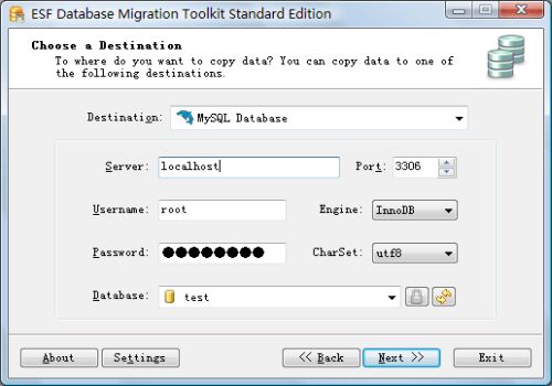 ESF Database Migration Toolkit Professional Editon