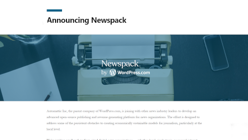 Newspack: Google e Wordpress per i piccoli editori