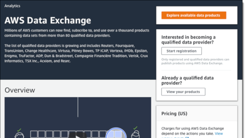 Amazon: AWS Data Exchange in AWS Martketplace