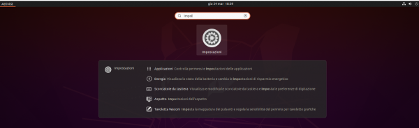 impostazioni ubuntu
