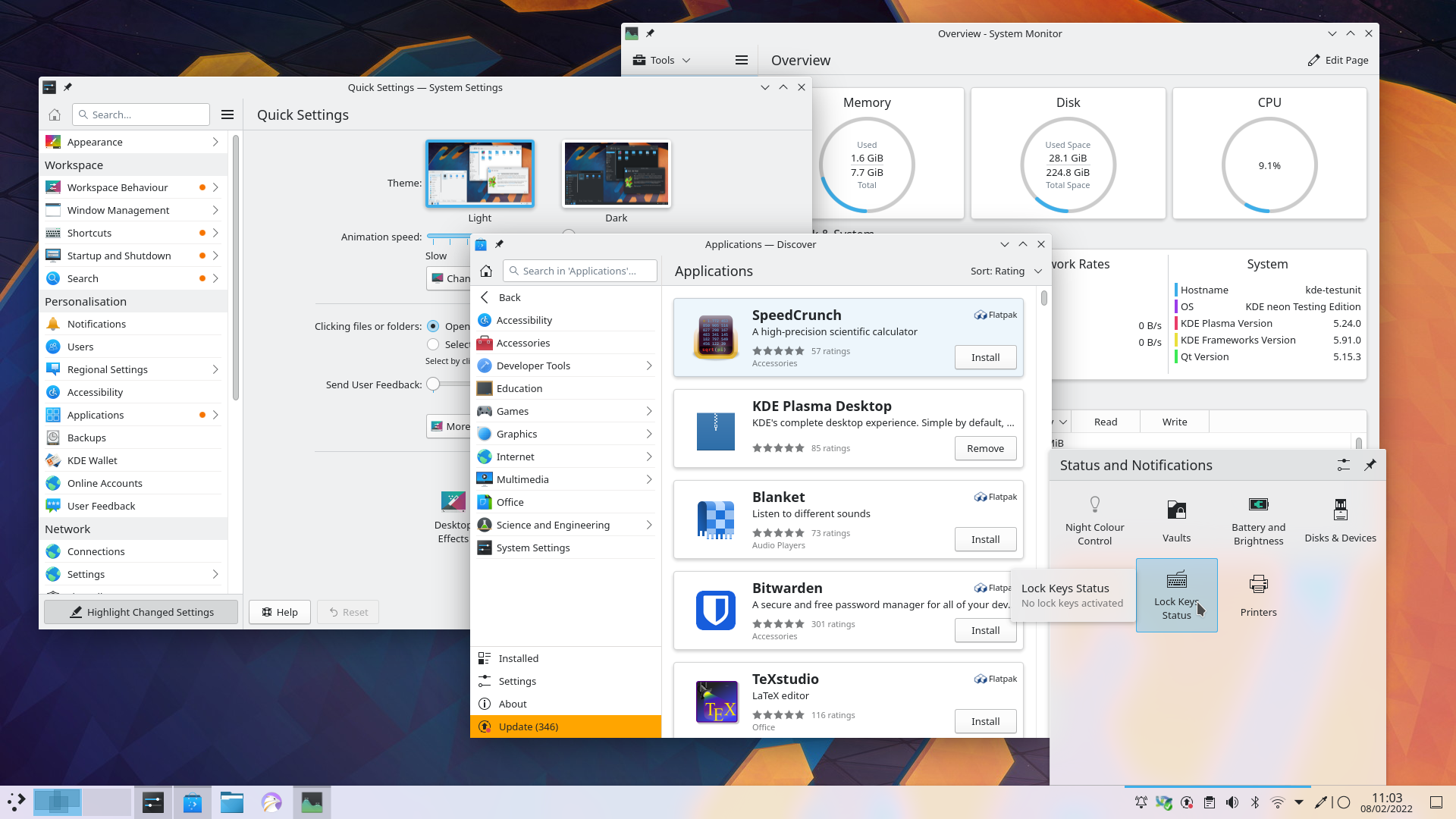 KDE Frameworks 5.96: implementato l'indicatore di batteria per i device wireless