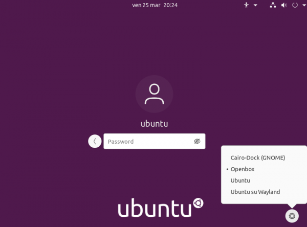 login ubuntu openbox