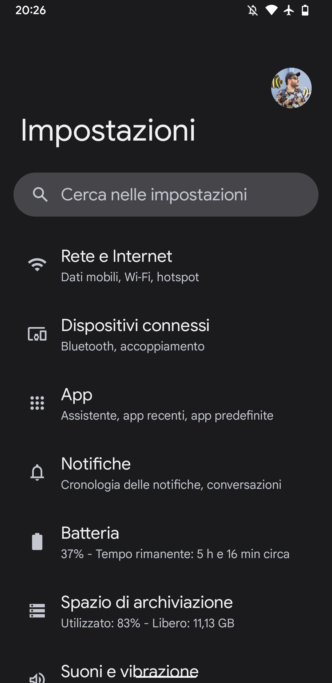 Impostazioni Android