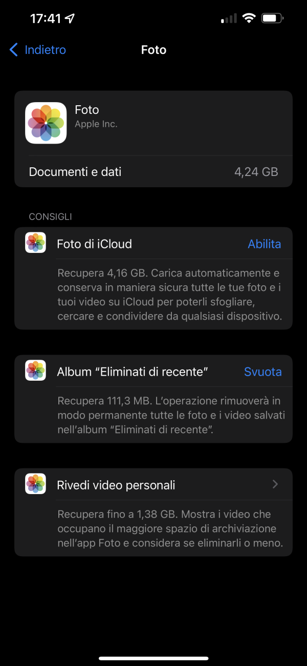 Gestione App Foto iOS
