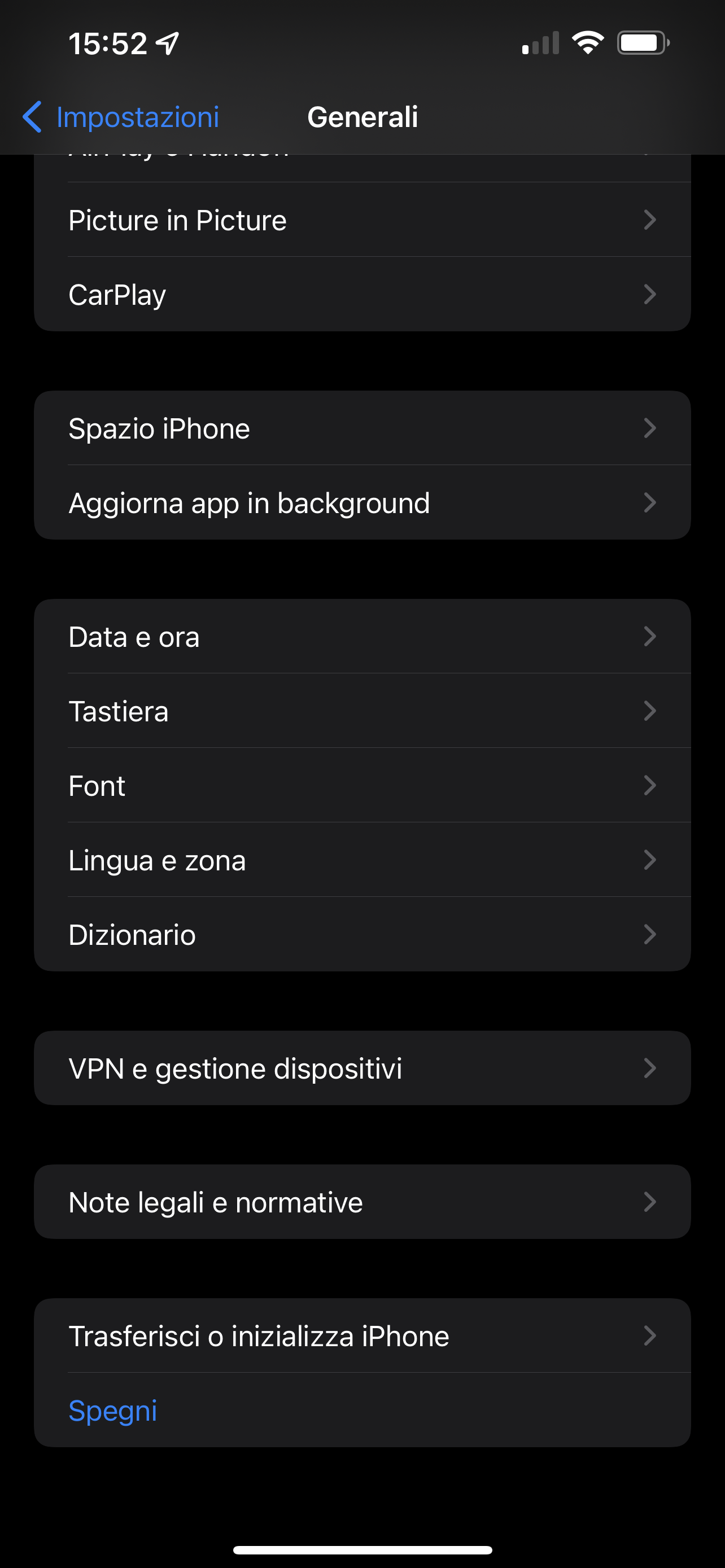 Spegni iPhone