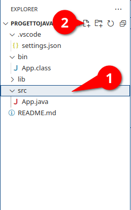 Creazione manuale di una classe Java