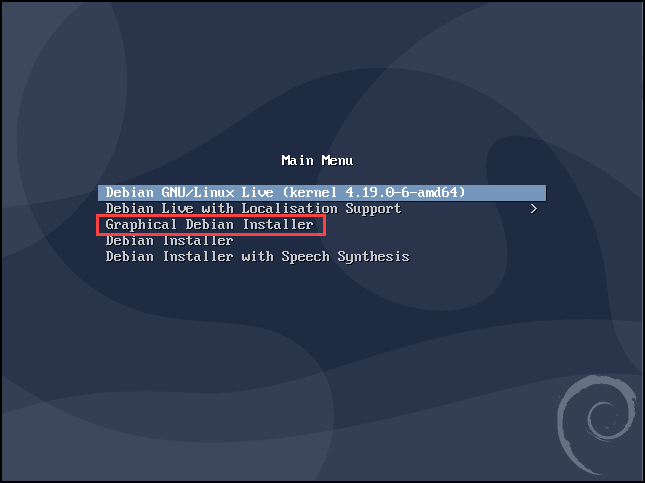 debian installer grafico