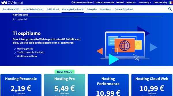 OVHcloud web hosting