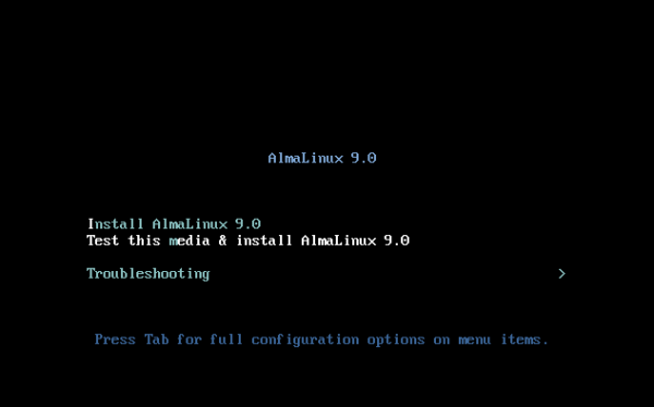Boot AlmaLinux