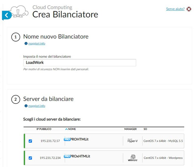 Configurazione Cloud Aruba