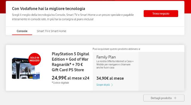 PS5 Rate Vodafone
