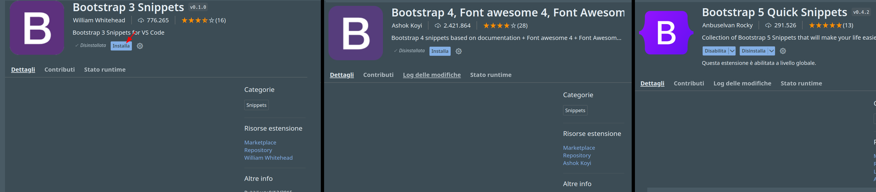Installazione bootstrap