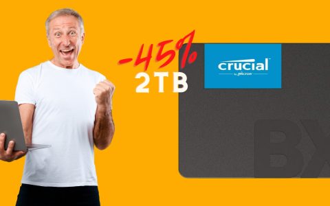Crucial BX500: SSD da 2TB a un prezzo FOLLE su Amazon (-45%)