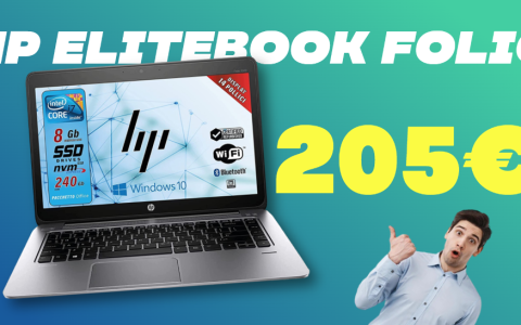HP Elitebook Folio ricondizionato con Intel Core i7 e Office 2021 a soli 205€!