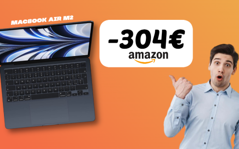 MacBook Air M2 SCONTATO di oltre 300€ su Amazon!