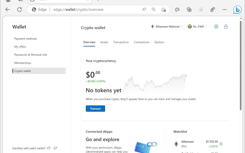 Microsoft Edge: crypto wallet a portata di browser in arrivo