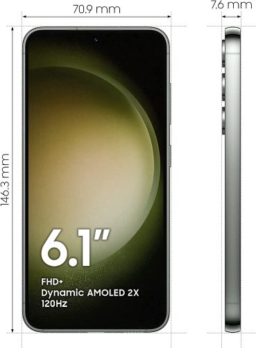 Samsung Galaxy S23 - Green - Dimensioni