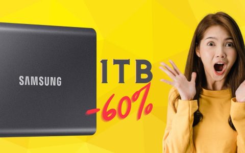 Samsung T7: SSD portatile da 1TB a prezzo ASSURDO (-60%)