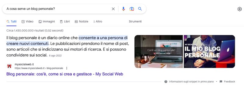 featured snippet su Google con ChatGPT