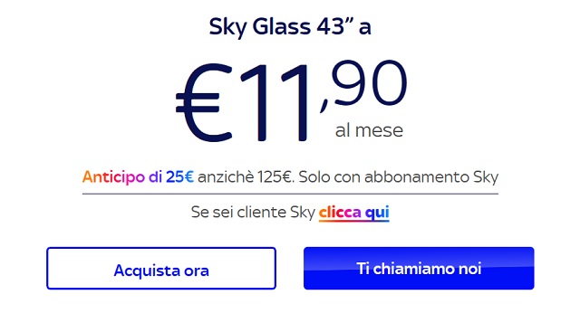 sky glass 11,90 euro al mese