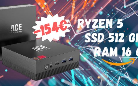 Mini PC che monta Ryzen 5, 16GB/512GB in sconto GIGANTE (-154€)