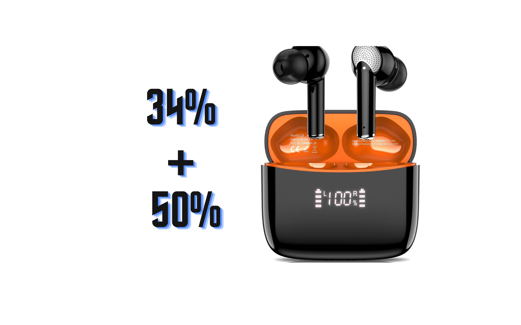 Cuffie Bluetooth: 34% di sconto più 50% di coupon su , offerta  imperdibile!
