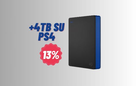 Mai più problemi di spazio su PS4 con l'hard disk da 4 TB esterno IN OFFERTA