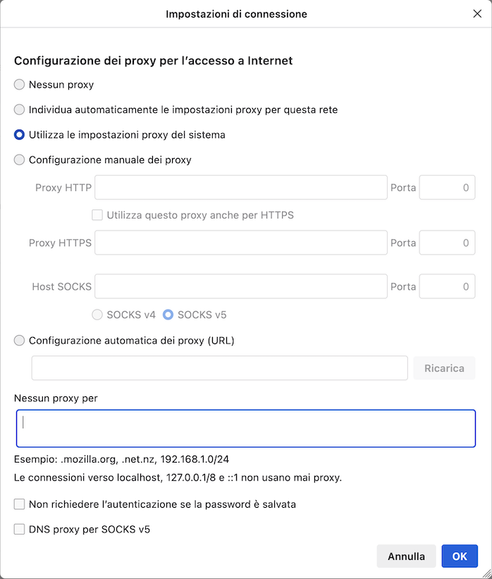 proxy tor su Firefox