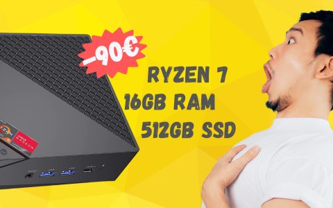 Ryzen 7, 16GB RAM, SSD 512GB: questo mini PC è PAZZESCO