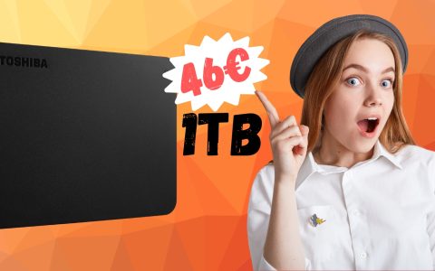 Toshiba Canvio Basics: hard disk esterno da 1TB a 46€ è una FOLLIA