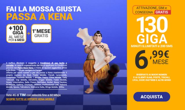 Kena Mobile offerta 6,99 euro al mese