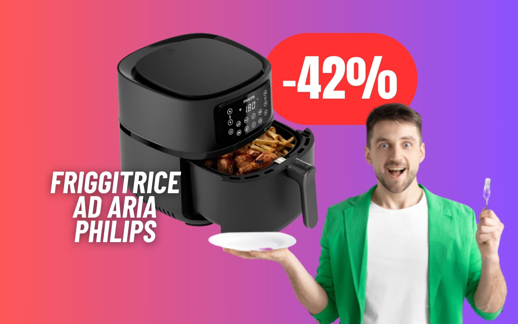 CUCINA SENZA GRASSI con la friggitrice ad aria Philips in SUPER SCONTO  (-42%)