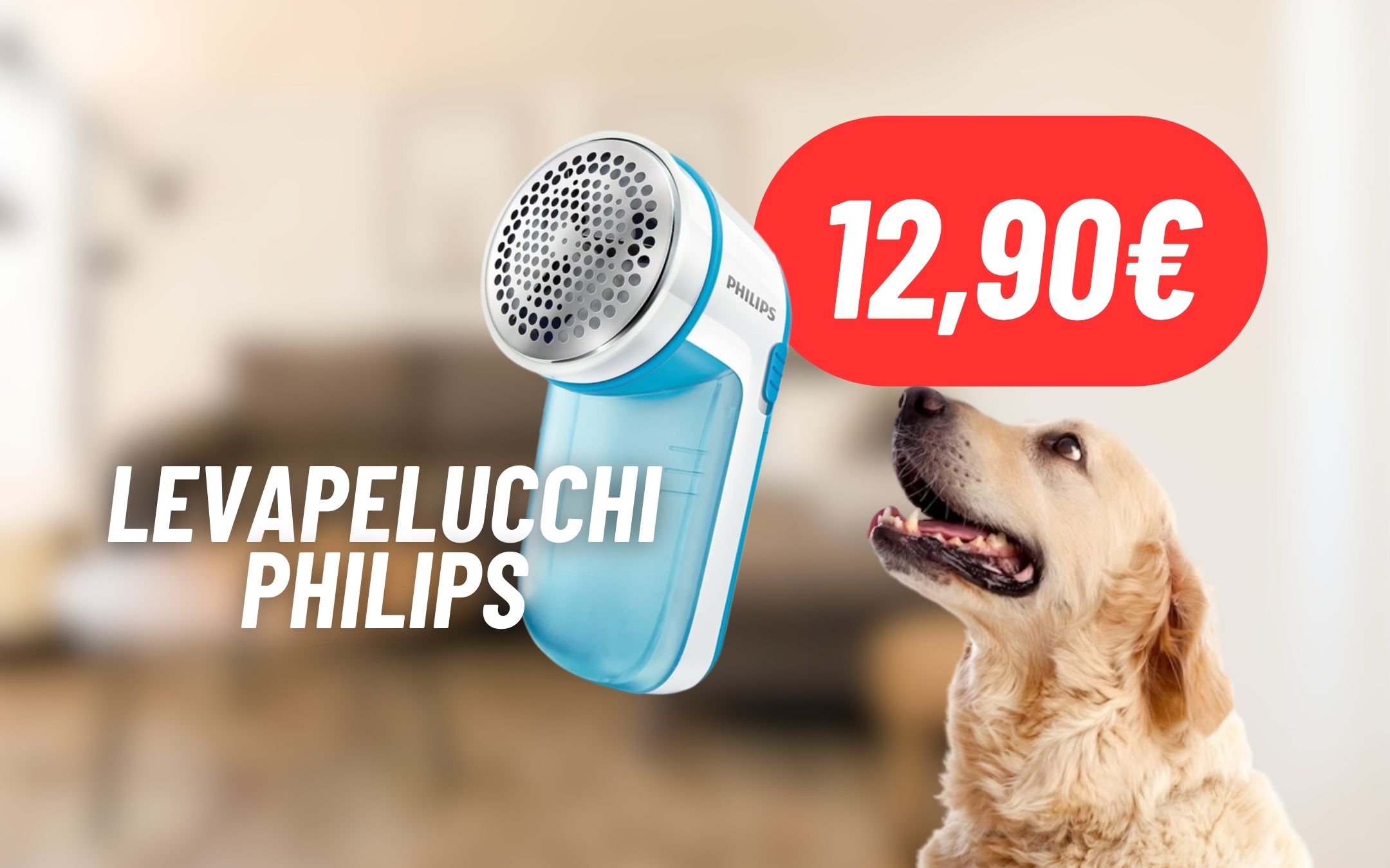 Mai più pallini o peli del tuo animale domestico sui vestiti: 35% DI SCONTO  sul Levapelucchi Philips