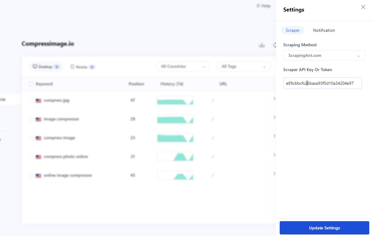setting SerpBear